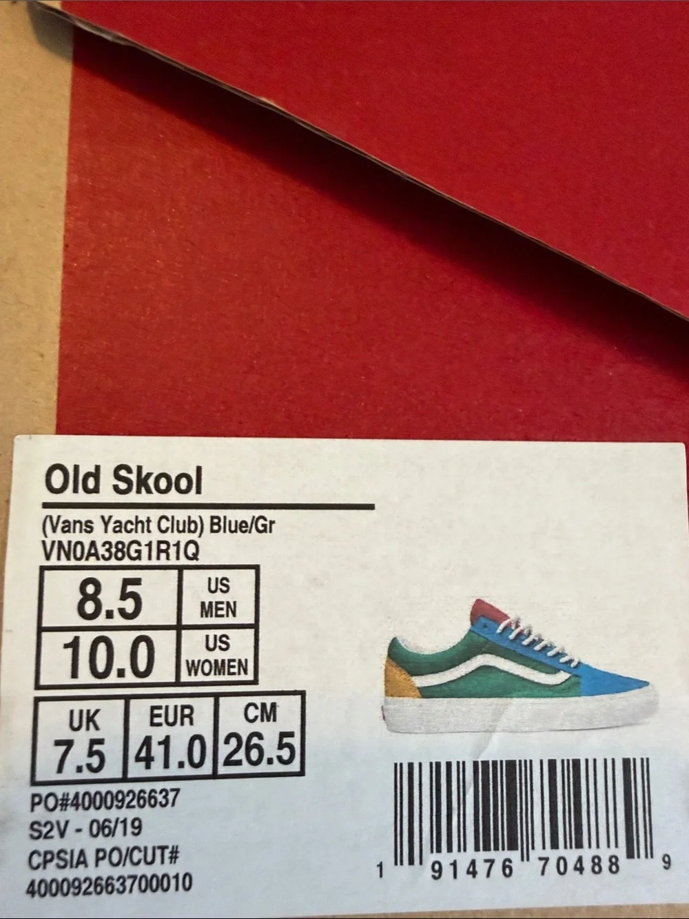 Vans Yacht Club Men’s Low Top Sneakers - Blue, Green & Red